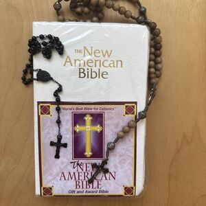 The New American Bible Official Catholic Gift Award Bible 2 Rosaries Gun Metal